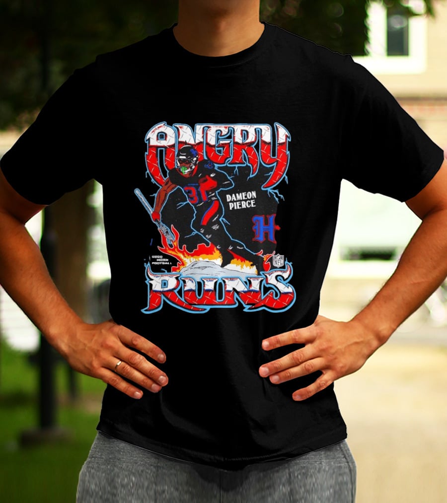 Angry Runs Dameon Pierce Houston Texans NFL 2024 T-Shirt