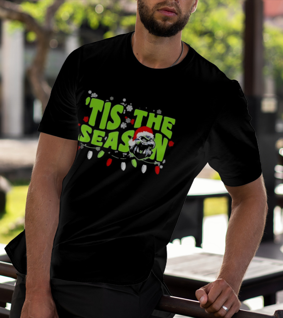 Tis The Season Christmas Seattle Seahawks Football Santa Hat T-Shirt