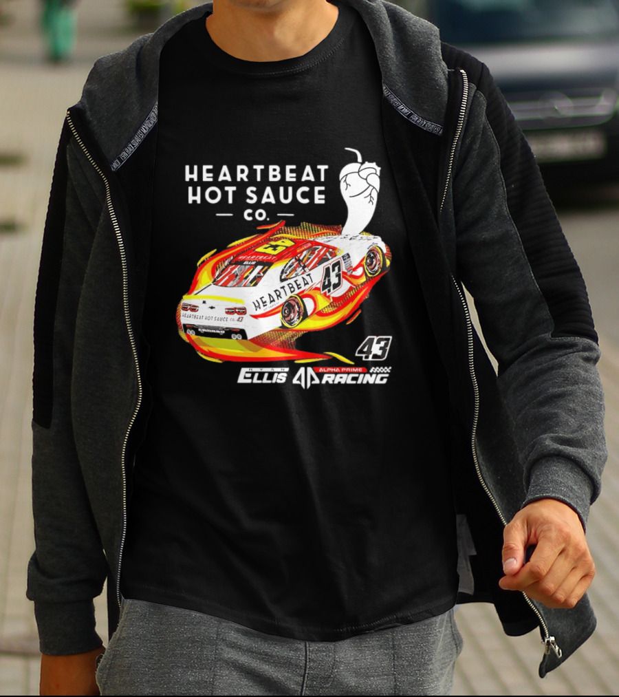 Heartbeat Hot Sauce Co Ryan Ellis 43 Alpha Prime Racing T-Shirt