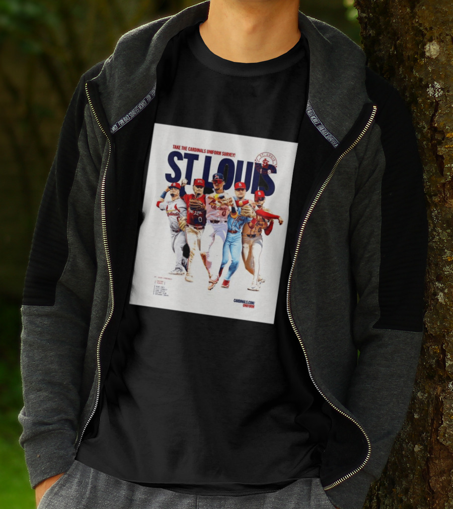 Take The Cardinals Uniform Survey St Louis Historic Baseball Players T-Shirt