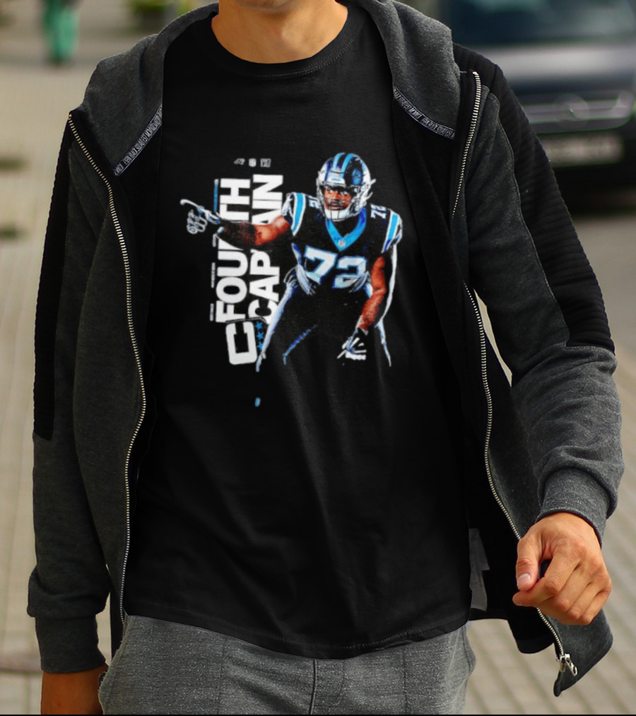 Taylor Moton Carolina Panthers Number 72 Fourth Captain T-Shirt