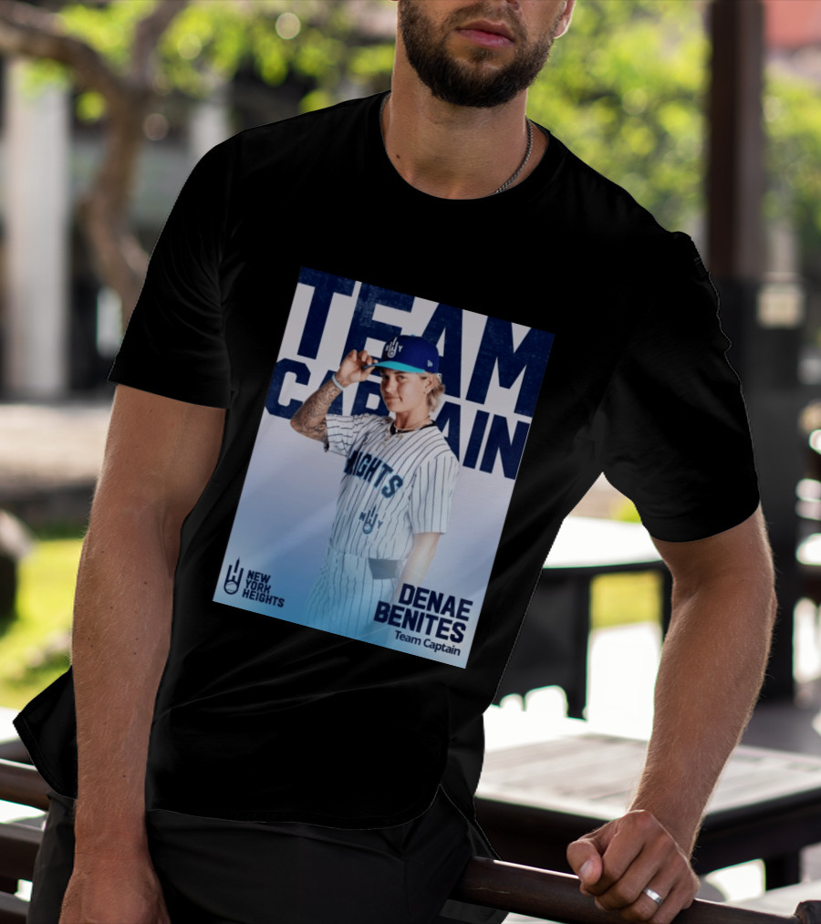 Team Captain Denae Benites New York Heights Baseball Team T-Shirt