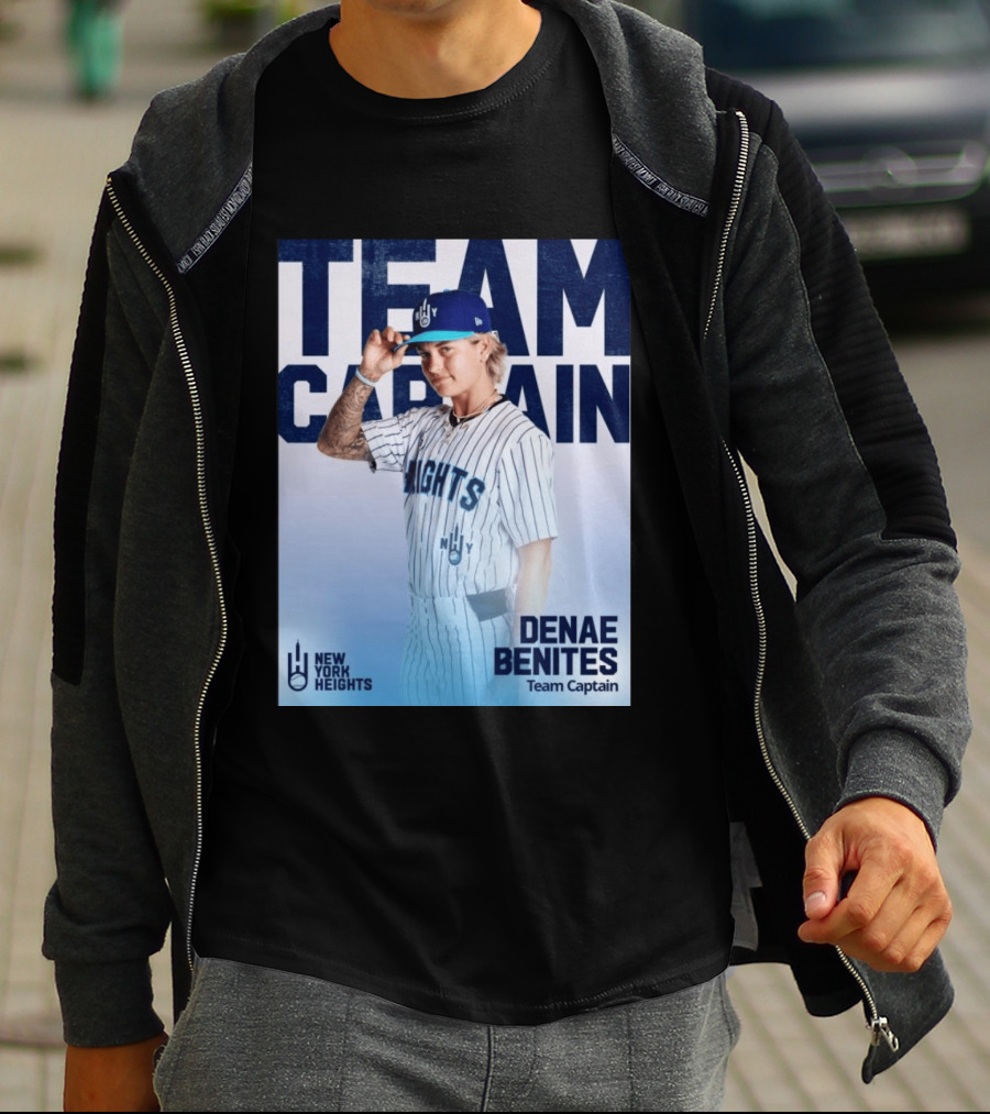 Team Captain Denae Benites New York Heights Baseball Team T-Shirt