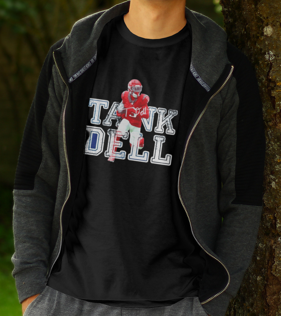 Houston Texans Tank Dell Football Player Run Action T-Shirt