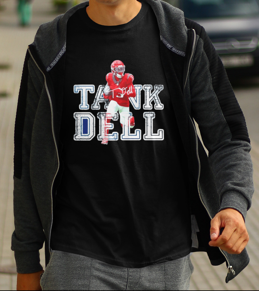 Houston Texans Tank Dell Football Player Run Action T-Shirt