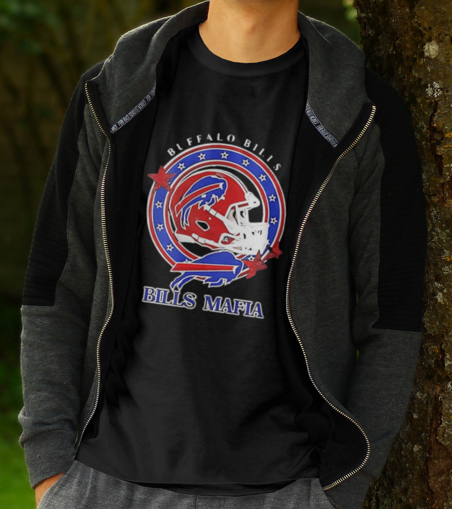 Buffalo Bills Bills Mafia Football Helmet Stars Oval T-Shirt