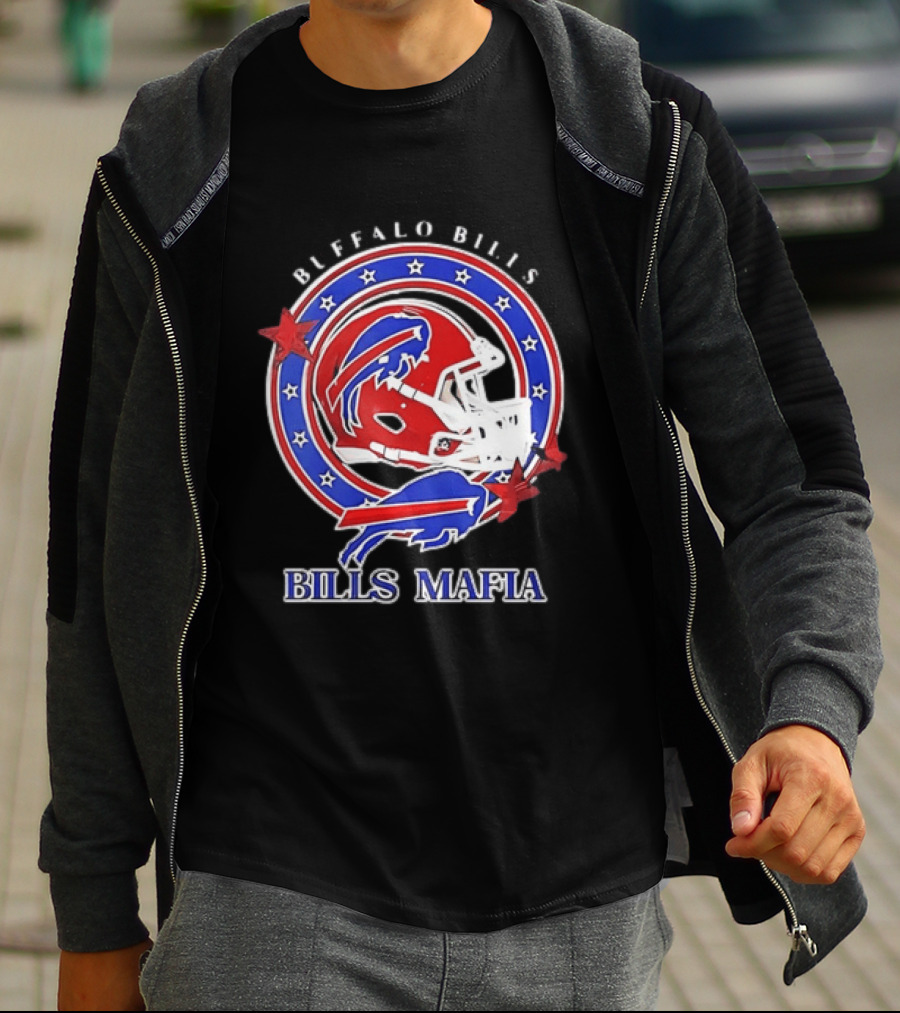Buffalo Bills Bills Mafia Football Helmet Stars Oval T-Shirt