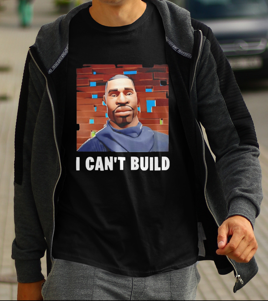 I Can't Build Fortnite Character Brick Wall T-Shirt