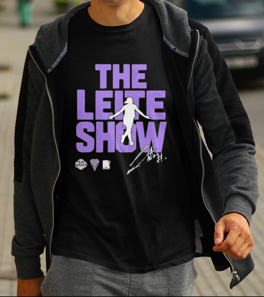 The Leite Show WNBPA Signature Purple Basketball T-Shirt
