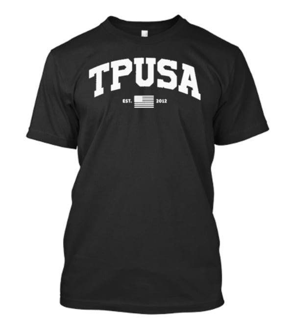 TPUSA Established 2012 Collegiate Style With Flag T-Shirt