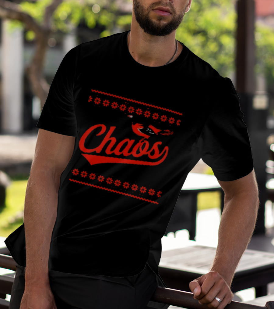 Chaos In Baltimore Orioles Ugly Christmas Sweater T-Shirt