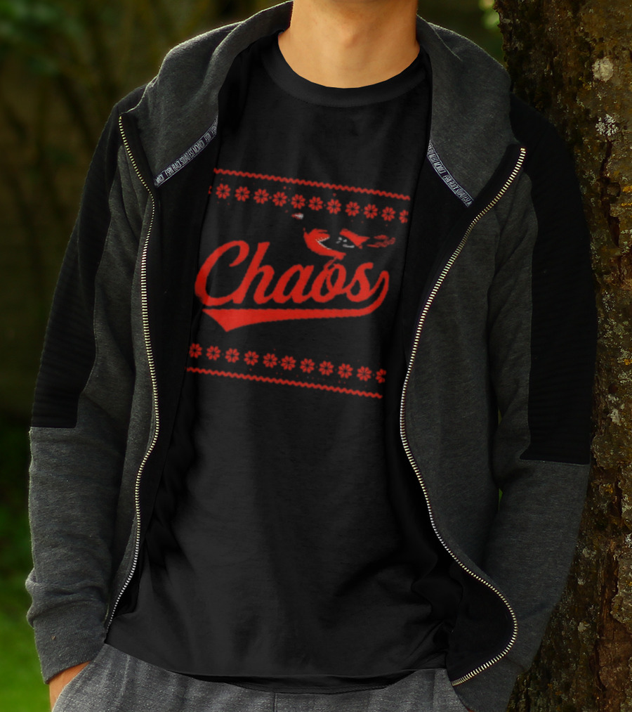 Chaos In Baltimore Orioles Ugly Christmas Sweater T-Shirt
