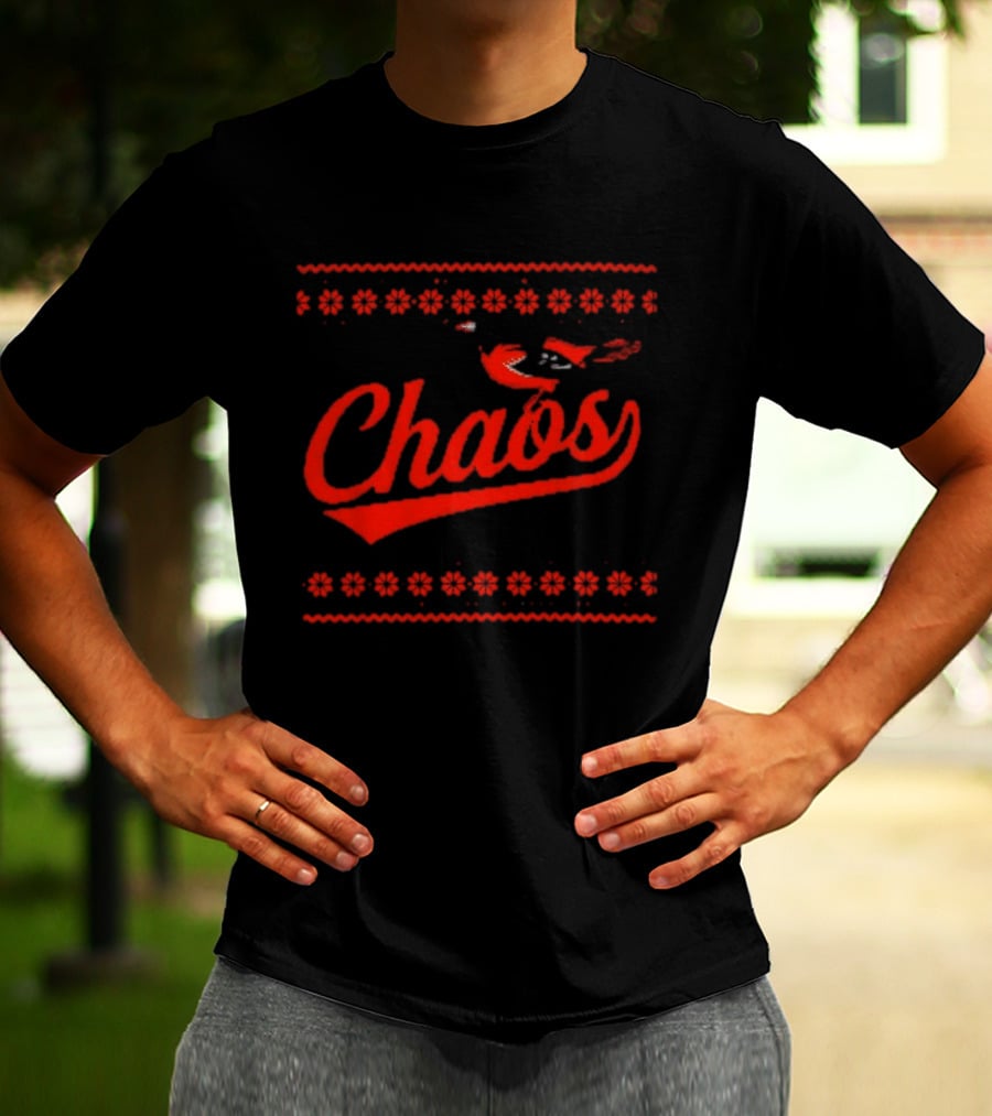Chaos In Baltimore Orioles Ugly Christmas Sweater T-Shirt