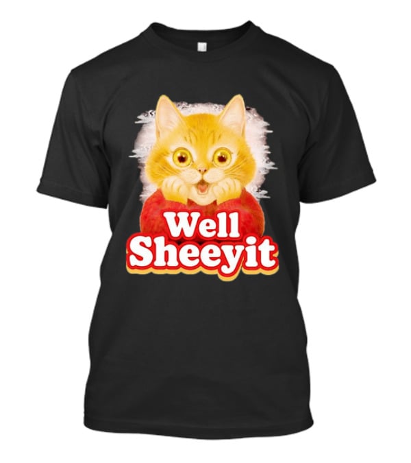 Well Sheeyit Surprised Orange Cat Humor T-Shirt