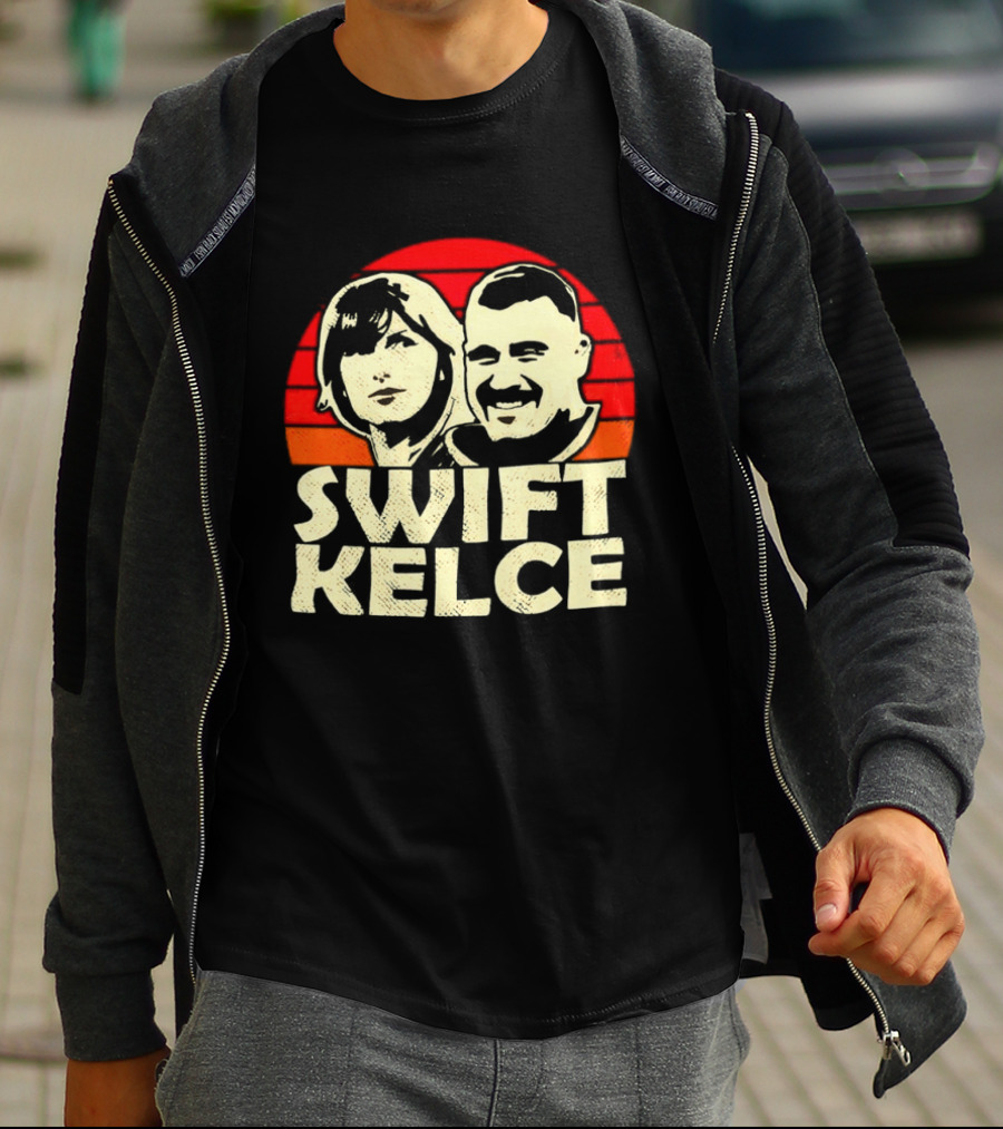 Kansas City Chiefs Swift Kelce Red Sunset T-Shirt
