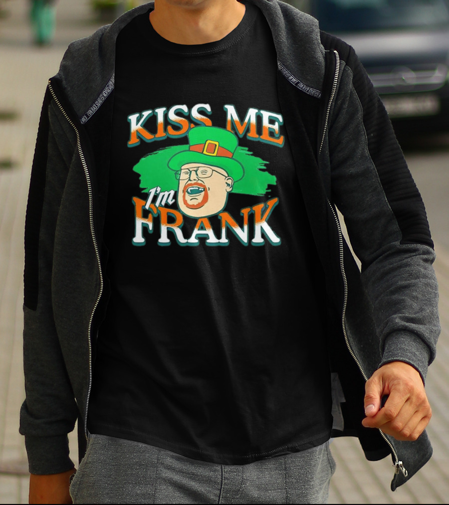 Kiss Me I'm Frank Leprechaun Hat Ginger Beard T-Shirt