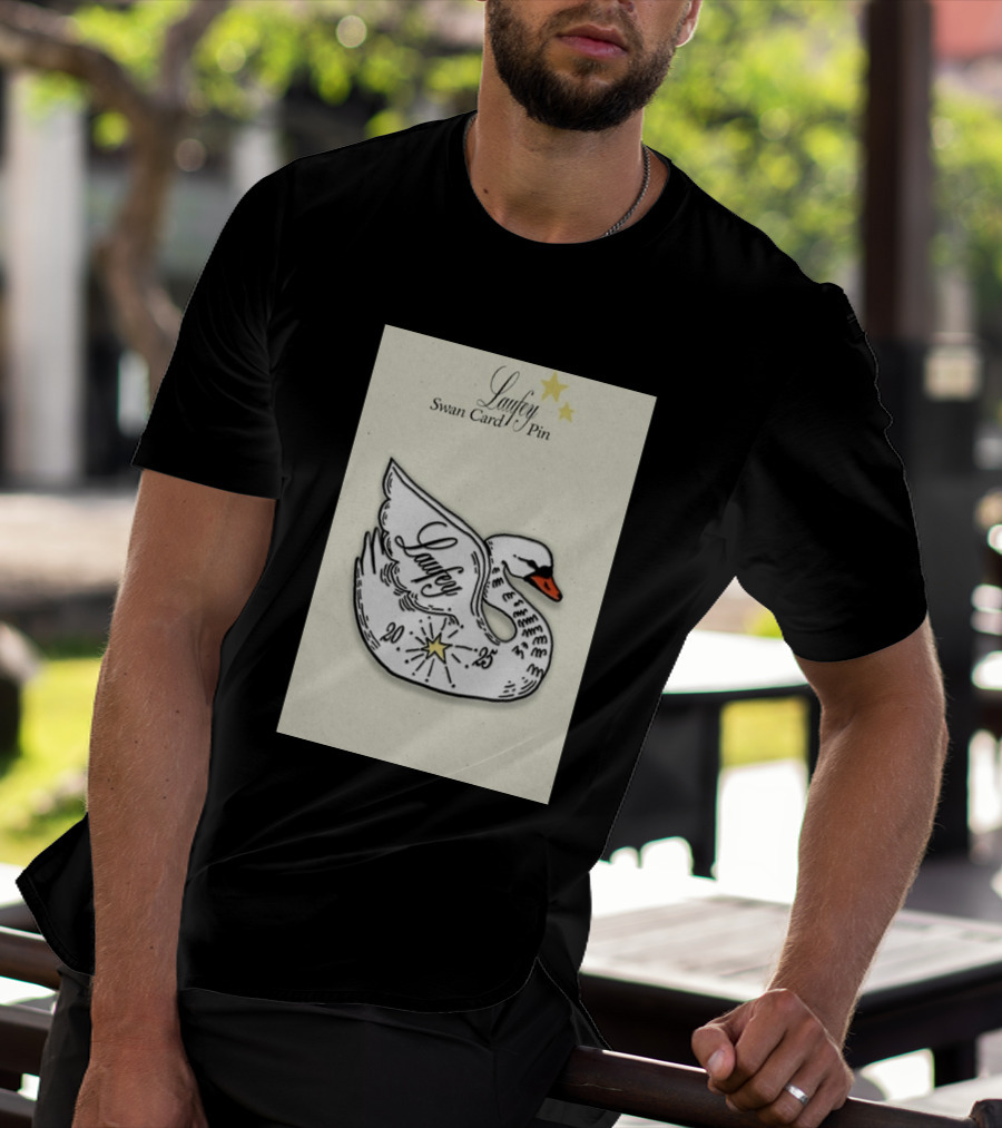 Laufey Swan Card Pin 2025 Stars Event T-Shirt