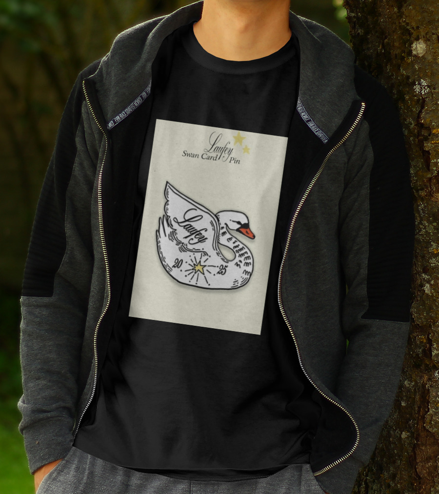 Laufey Swan Card Pin 2025 Stars Event T-Shirt