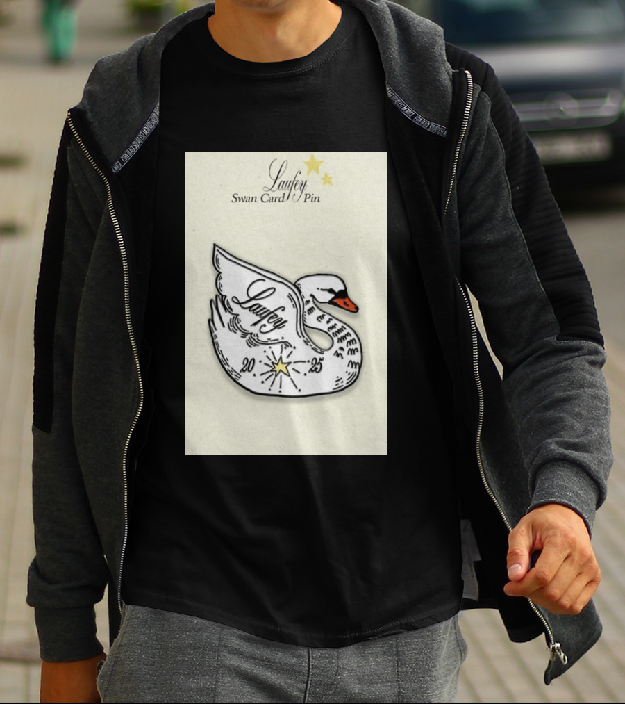 Laufey Swan Card Pin 2025 Stars Event T-Shirt