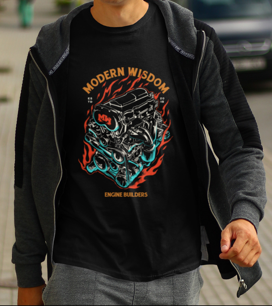 Modern Wisdom Engine Builders T-Shirt