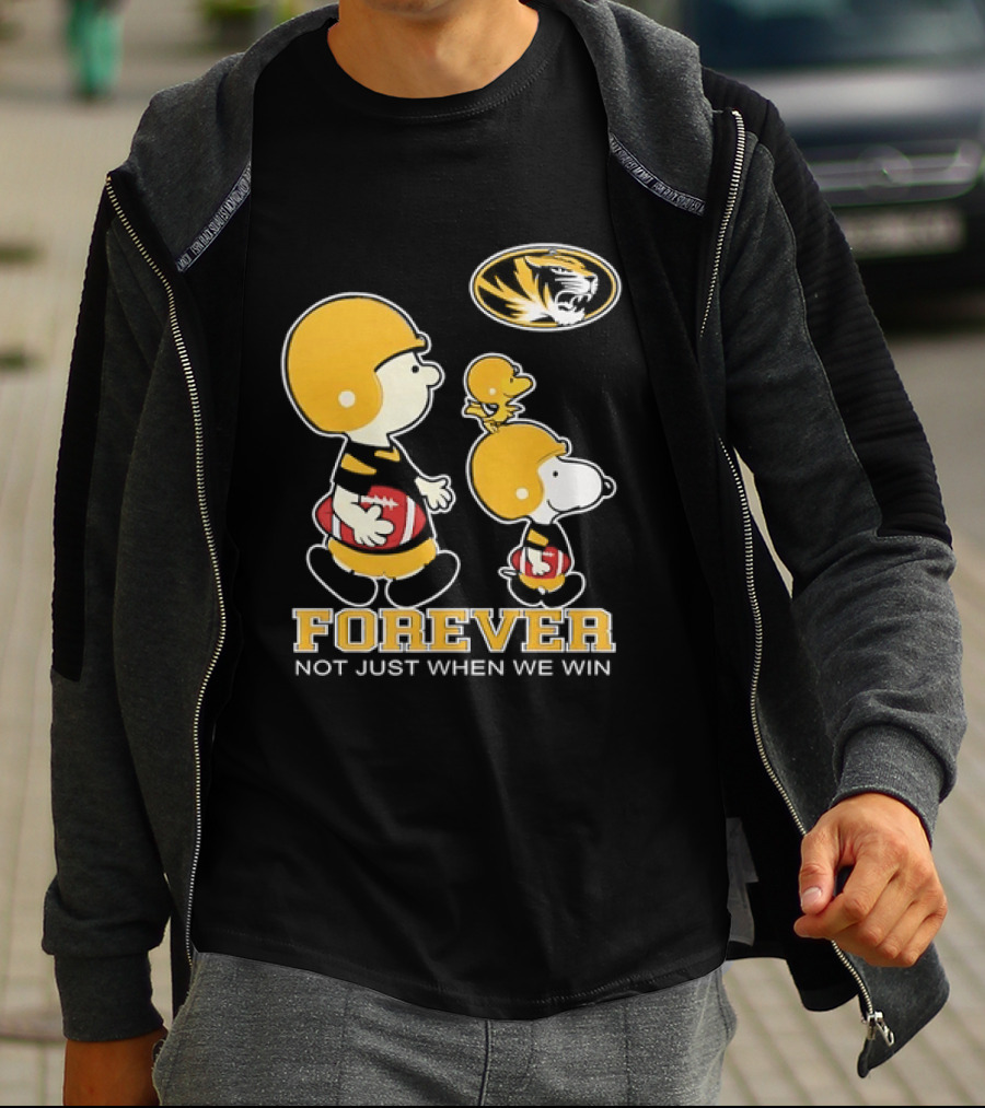 Peanuts Characters Football Mizzou Spirit Forever Not Just When We Win T-Shirt