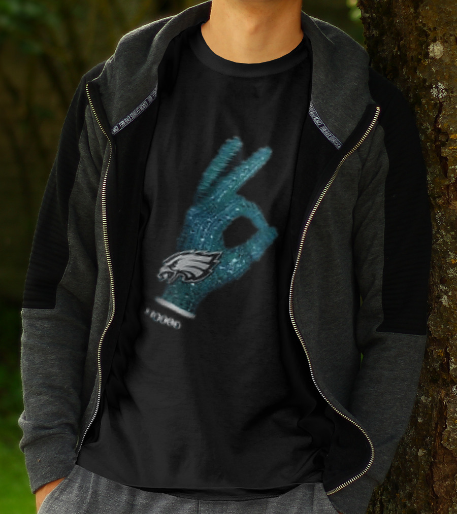 Philadelphia Eagles Glitter Glove OK T-Shirt