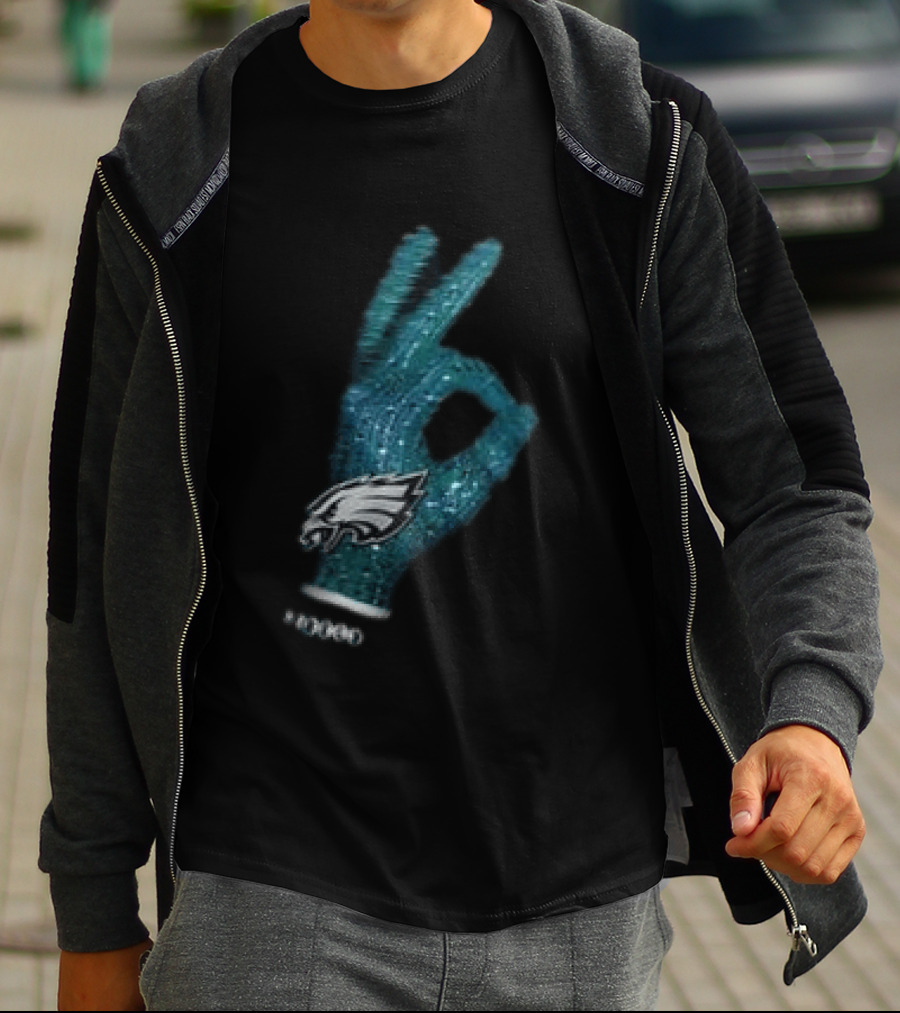 Philadelphia Eagles Glitter Glove OK T-Shirt
