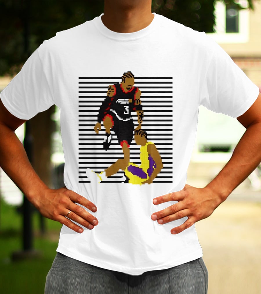 16 Bit Allen Iverson Steps Over Tyronn Lue Basketball Iconic Moment NBA Fans T-Shirt