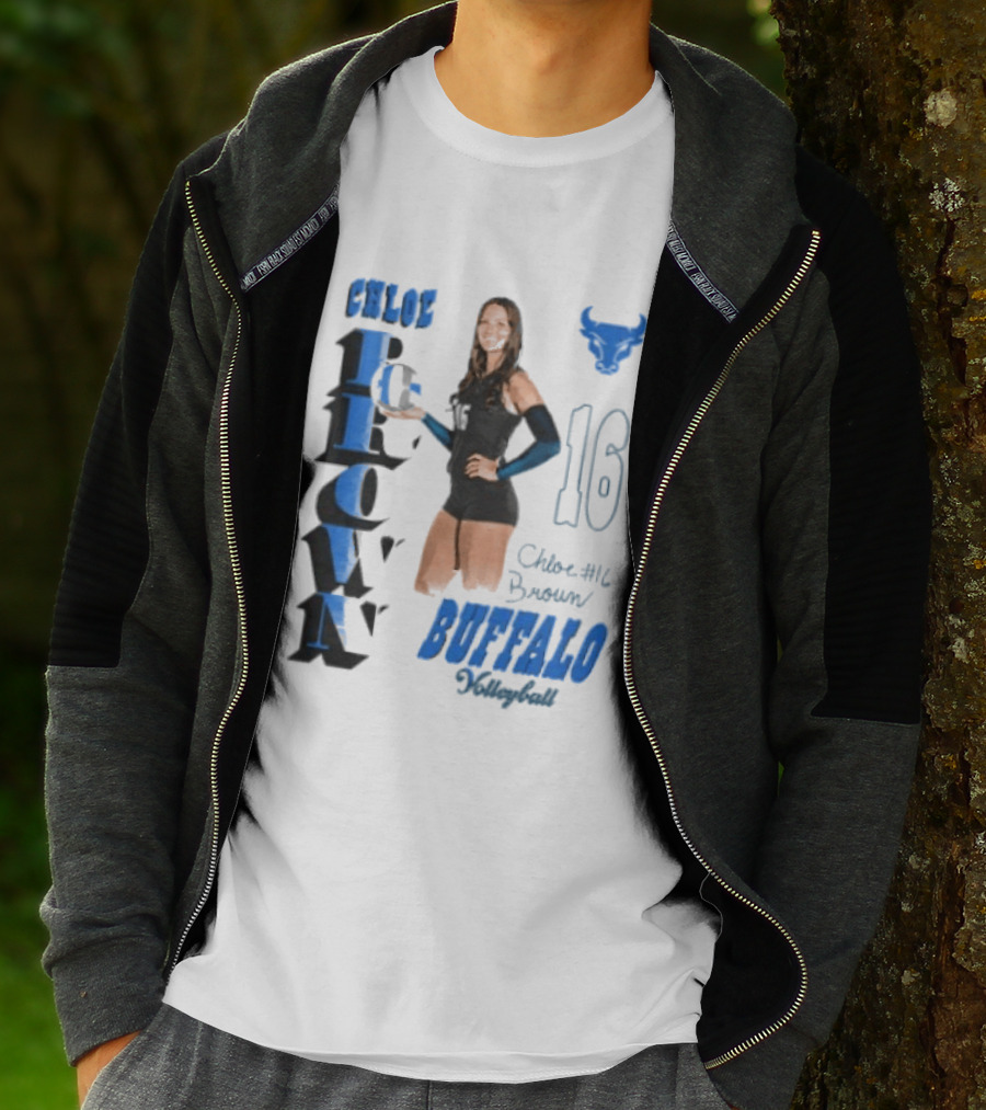 Chloe Brown Buffalo Volleyball Player Number 16 T-Shirt