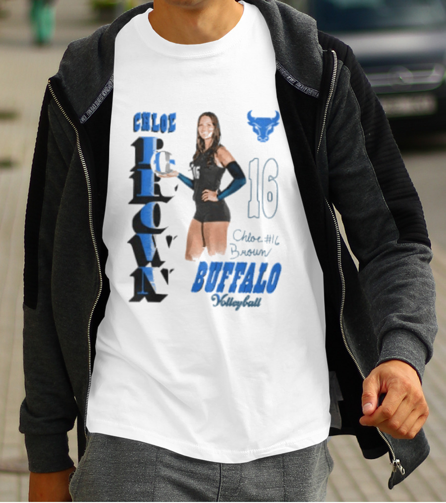 Chloe Brown Buffalo Volleyball Player Number 16 T-Shirt