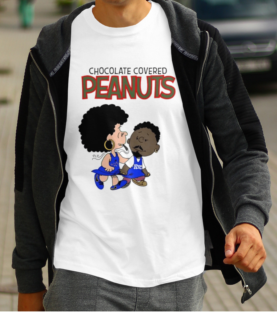 Chocolate Covered Peanuts Characters In Knicks Jerseys T-Shirt
