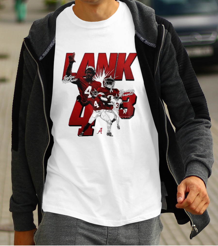 Alabama Crimson Tide Jalen Milroe Terrion Arnold Lank 4th 3 Football Caricature T-Shirt