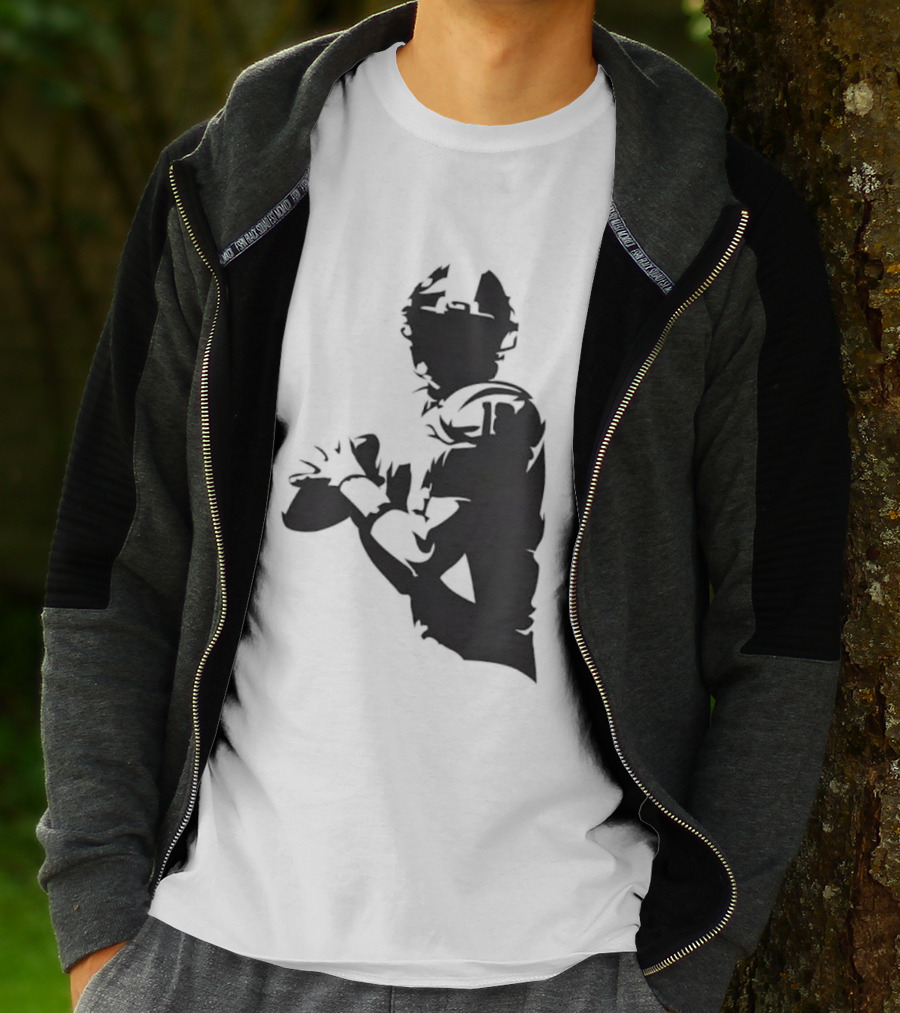Quarterback Player Silhouette American Football Sports T-Shirt
