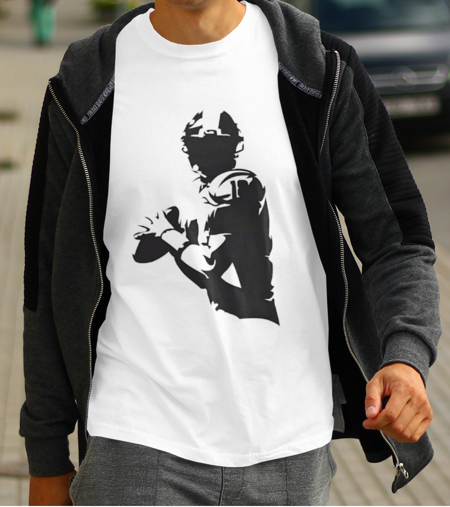 Quarterback Player Silhouette American Football Sports T-Shirt