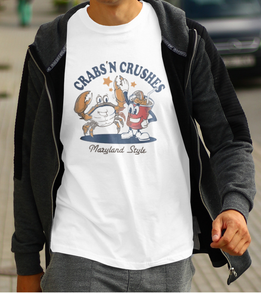 Crabs'n Crushes Maryland Style Cartoon T-Shirt
