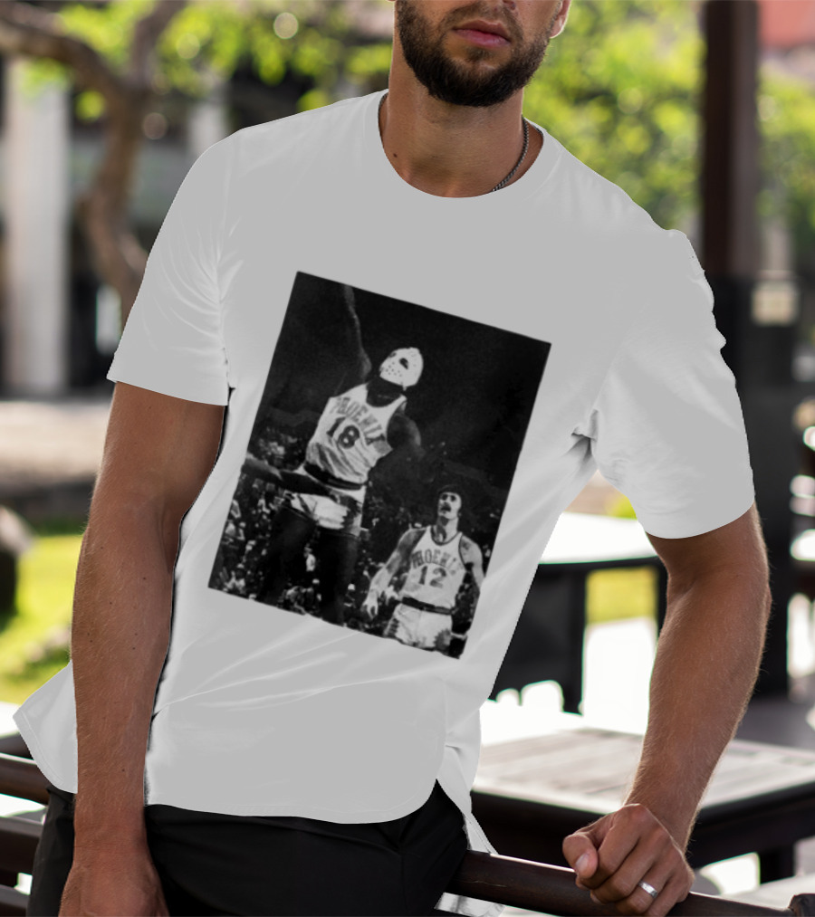 Curtis Perry Wearing Hockey Mask During Phoenix Suns NBA Game T-Shirt