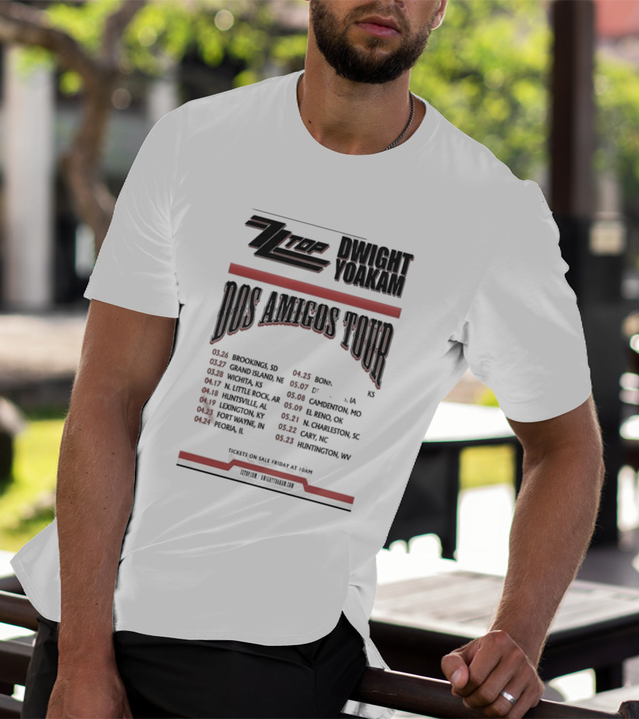 ZZ Top Dwight Yoakam Dos Amigos Tour 2026 Dates And Locations T-Shirt