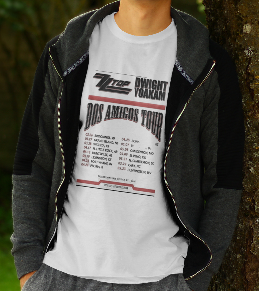 ZZ Top Dwight Yoakam Dos Amigos Tour 2026 Dates And Locations T-Shirt