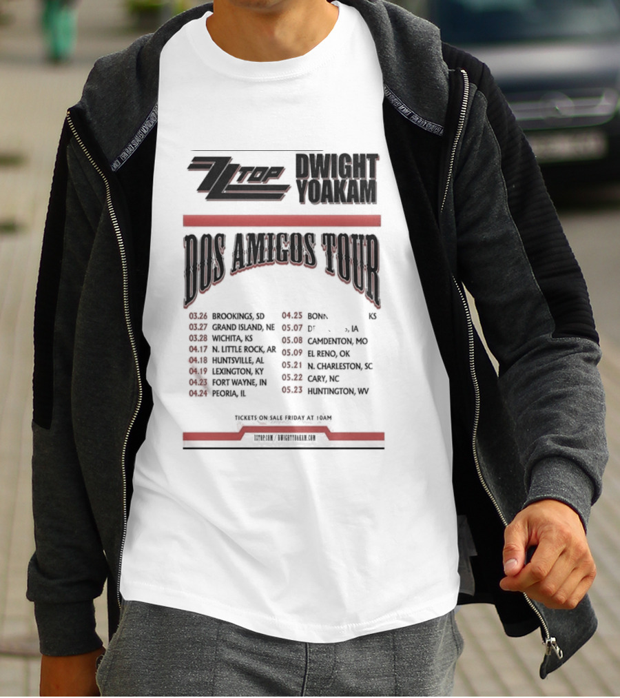 ZZ Top Dwight Yoakam Dos Amigos Tour 2026 Dates And Locations T-Shirt
