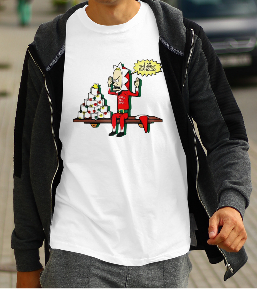 Beavis Jingle Bell Rock I Am The Great Elfholio Christmas T-Shirt