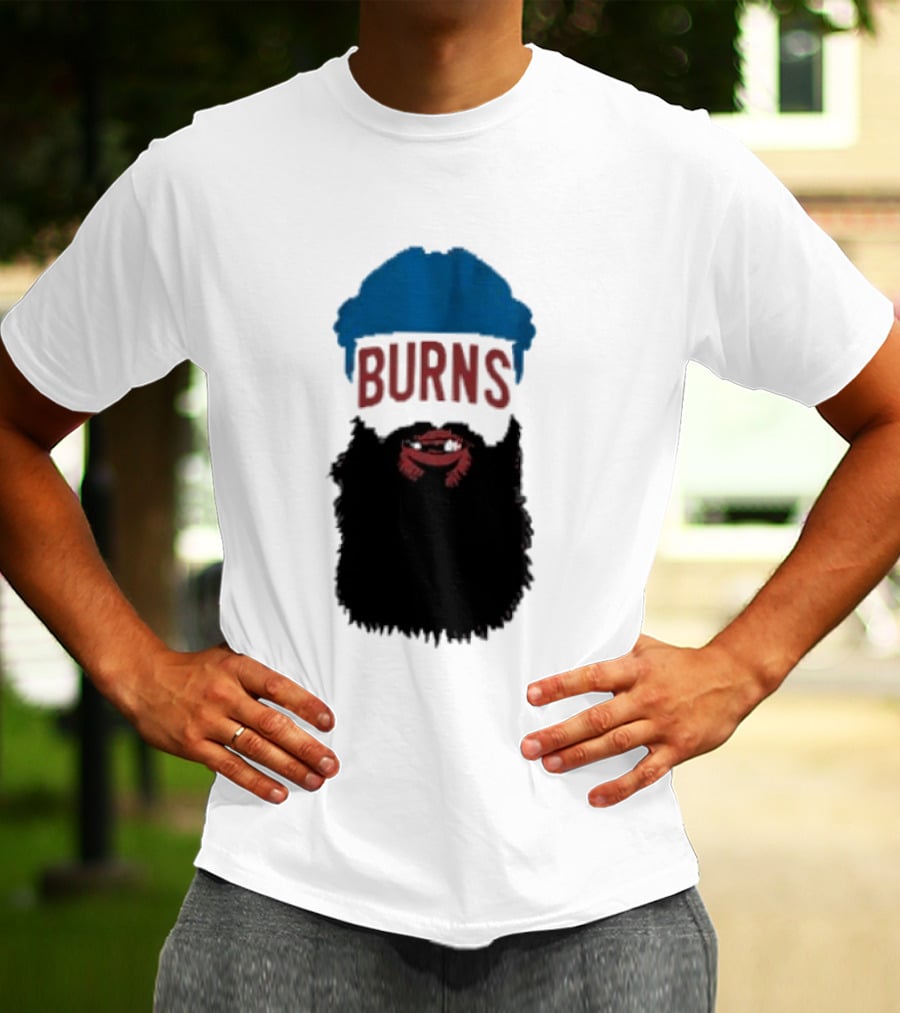 Brent Burns Beard Blue And Red Text Colorado Hockey Fan T-Shirt
