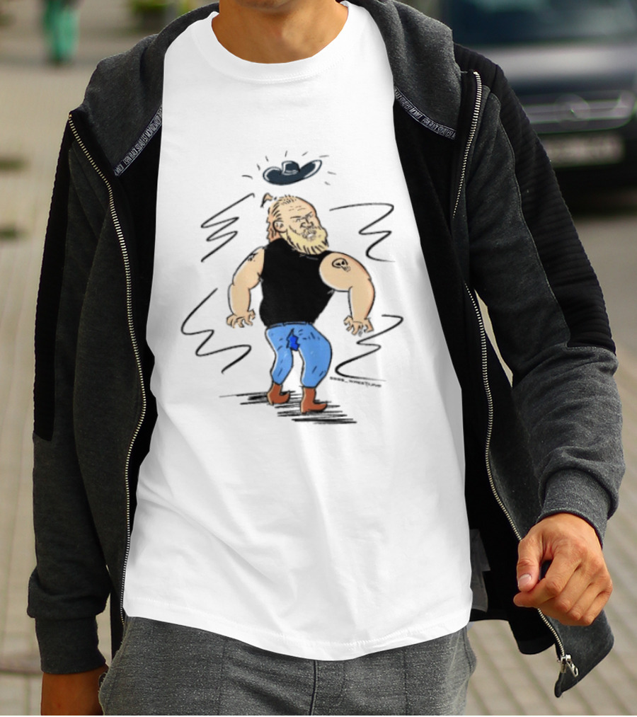 Brock Lesnar WWE Smackdown Cowboy Cartoon T-Shirt