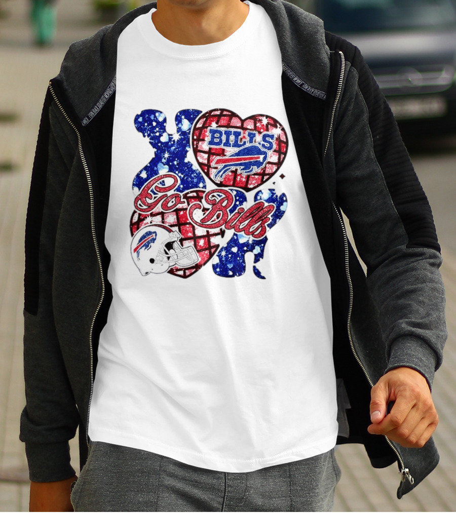 Buffalo Bills Go Bills Heart Valentine's Day Football T-Shirt