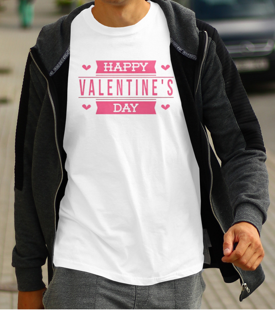 Happy Valentine's Day Pink Hearts Celebration T-Shirt
