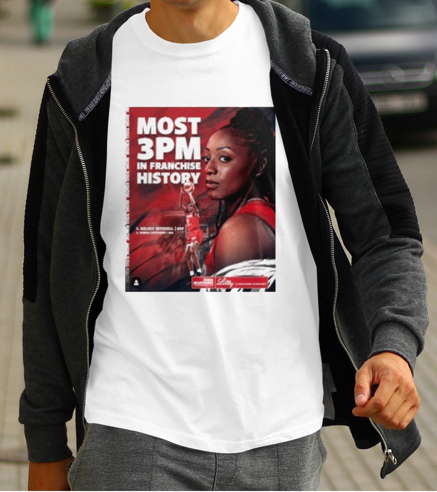 Kelsey Mitchell Most 3PM In Franchise History Indiana Fever T-Shirt