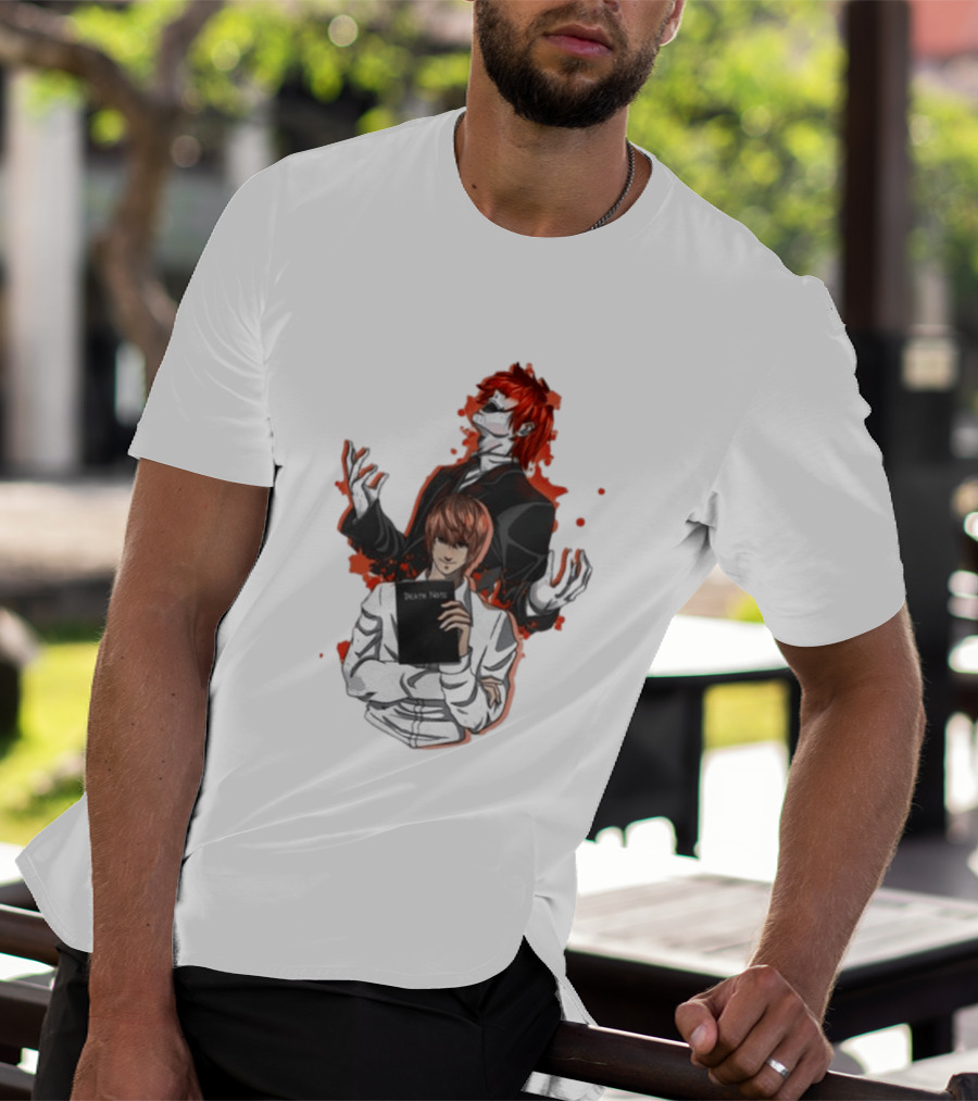 Light Yagami Raito And Ryuk Holding Death Note Anime T-Shirt
