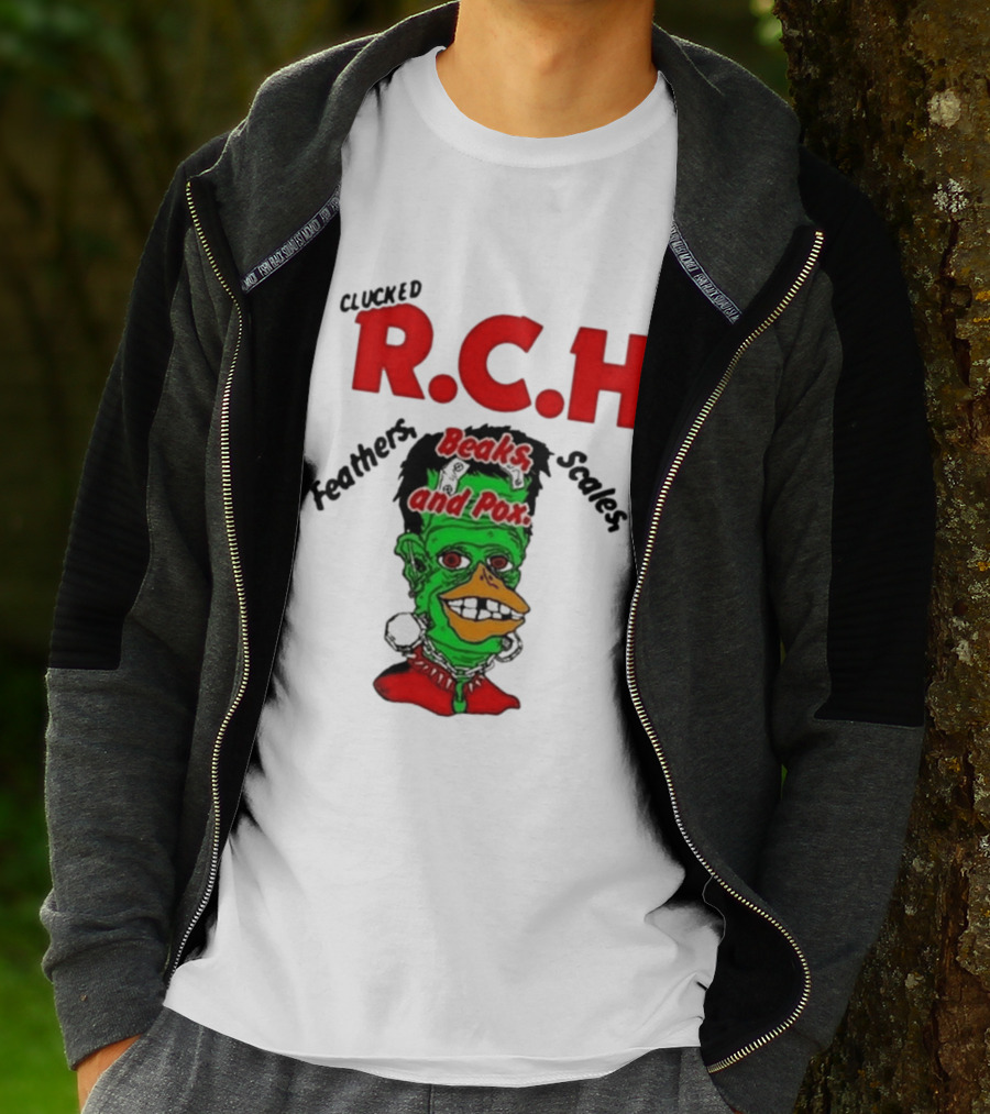 Clucked RCH Feathers Beaks Scales And Pox Green T-Shirt