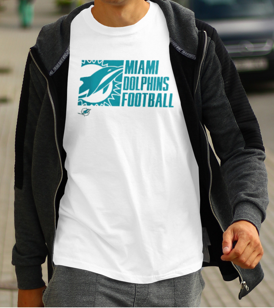 Miami Dolphins Football Fan Apparel Post Game Wear T-Shirt