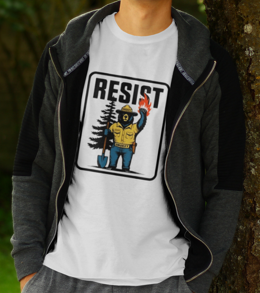Resist Smokey Fire Prevention Bear California Forest T-Shirt