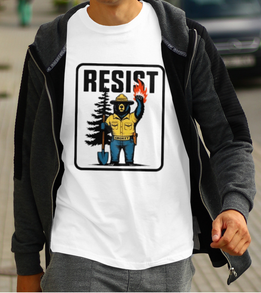Resist Smokey Fire Prevention Bear California Forest T-Shirt